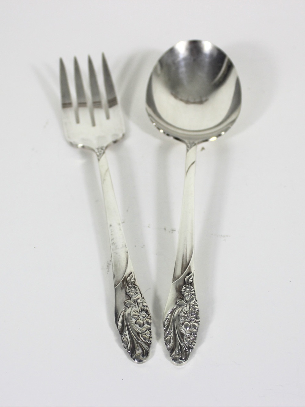 1950s Set of Silverplate Serving Utensils Evening Star by Oneida Casserole Spoon